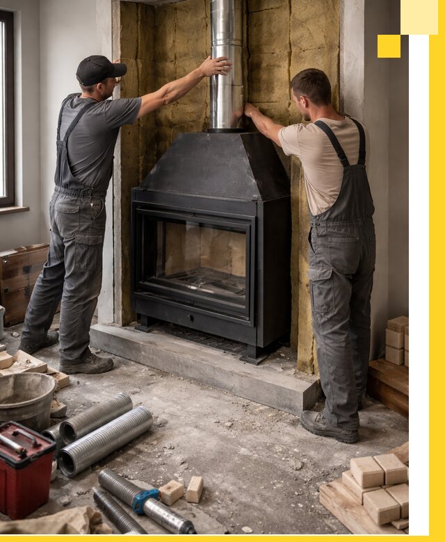 Изготовление и монтаж закрытых каминов в Набережных Челнах под ключ