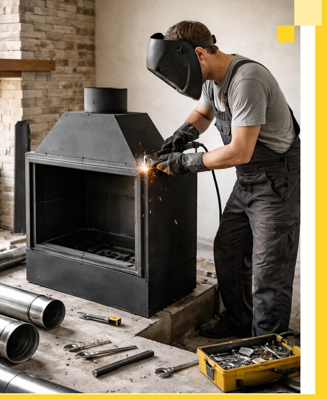 Продажа и установка металлических каминов в Набережных Челнах под ключ