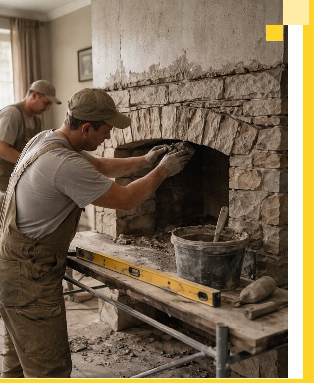 Изготовление каминов под ключ в Набережных Челнах, монтаж и отделка