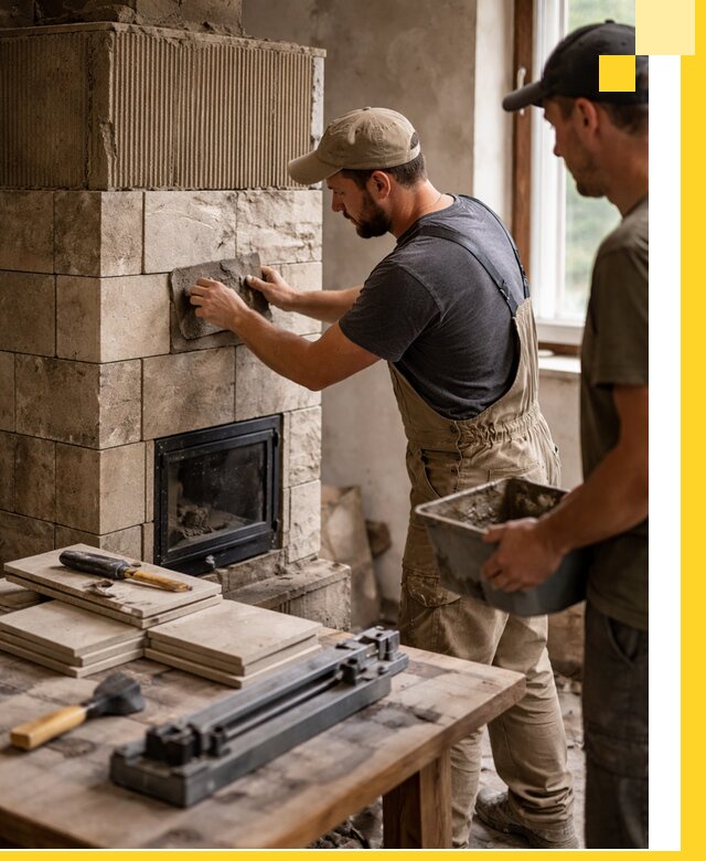 Профессиональная облицовка печей в Набережных Челнах: керамика и камень