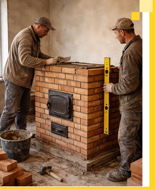 Отопительные печи под ключ в Набережных Челнах, установка и сборка