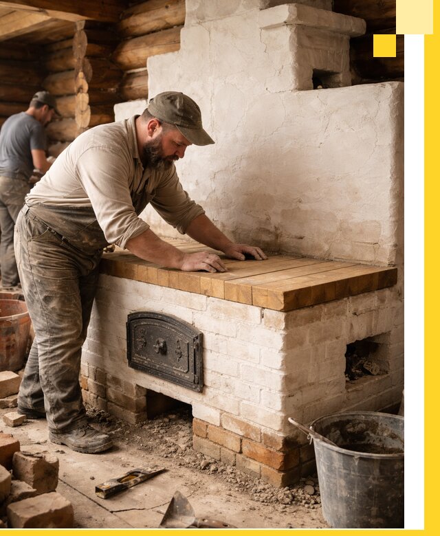 Проектирование и установка русской печи с лежанкой в Набережных Челнах