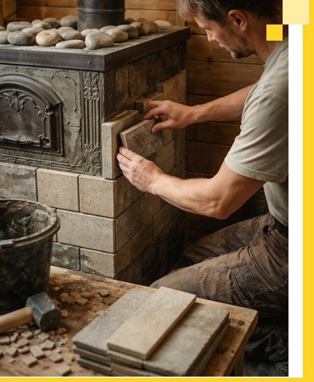 Облицовка банных печей в Набережных Челнах профессиональная отделка