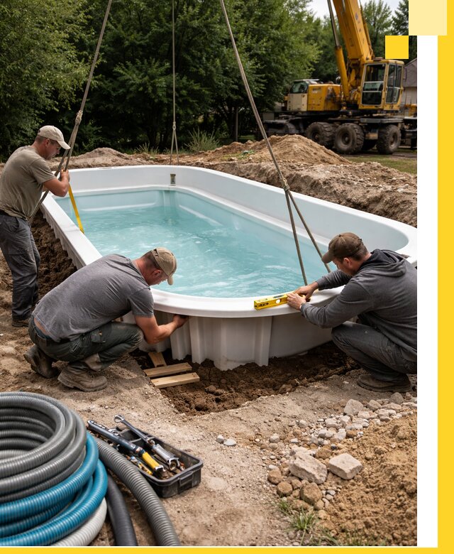 Установка и монтаж композитных бассейнов под ключ в Набережных Челнах