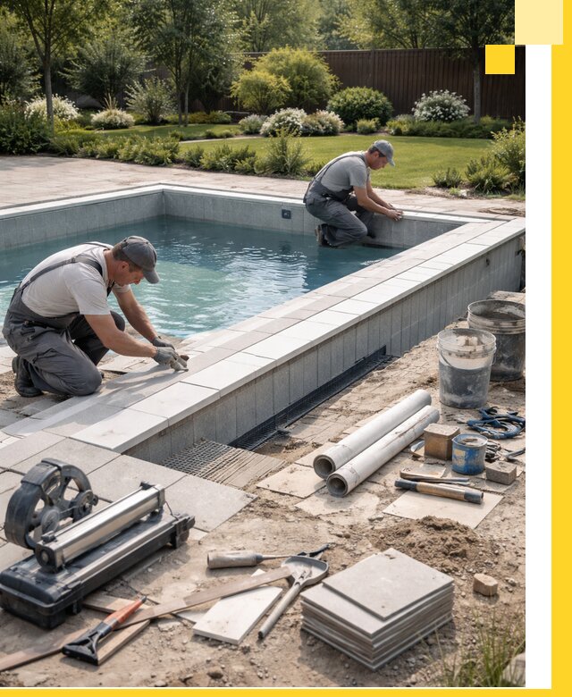 Строительство открытых бассейнов под ключ в Набережных Челнах профессионально