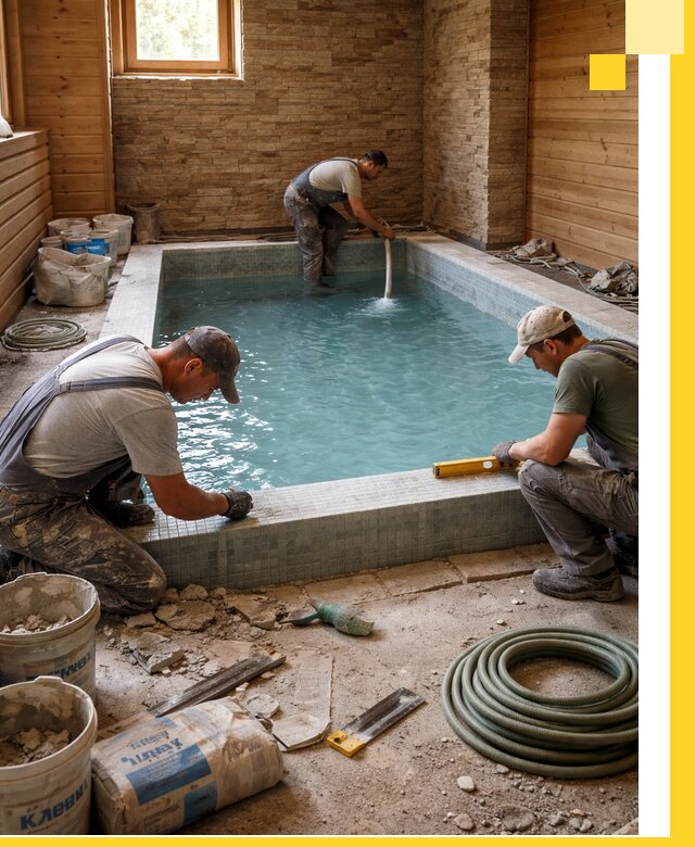 Проектирование и строительство бассейнов для бани в Набережных Челнах