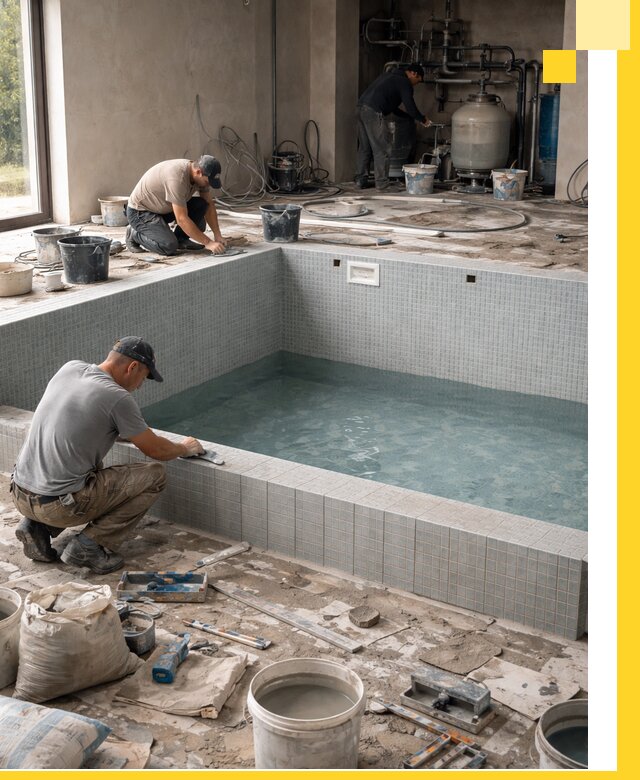 Строительство и монтаж бассейнов в помещении в Набережных Челнах