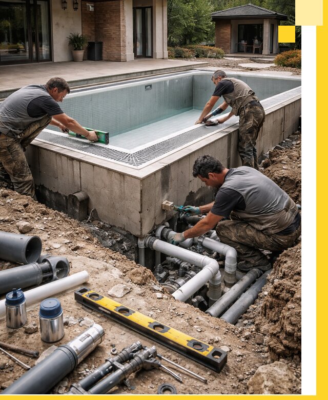 Строительство переливных бассейнов в Набережных Челнах под ключ