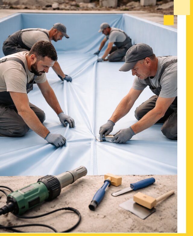 ПВХ пленка для бассейнов с монтажом и гарантией в Набережных Челнах