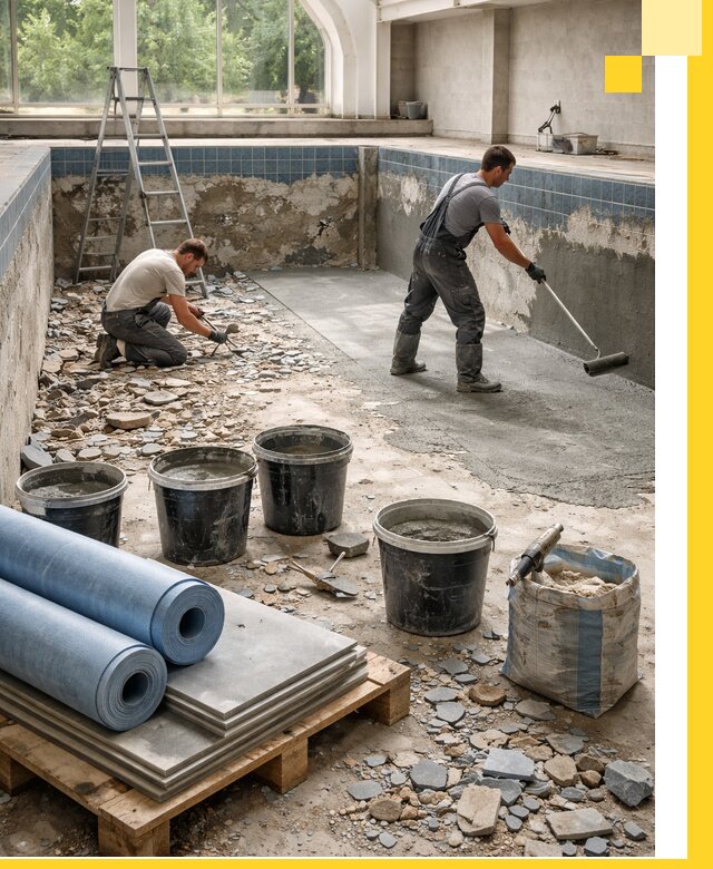 Реконструкция бассейнов в Набережных Челнах: ремонт, гидроизоляция