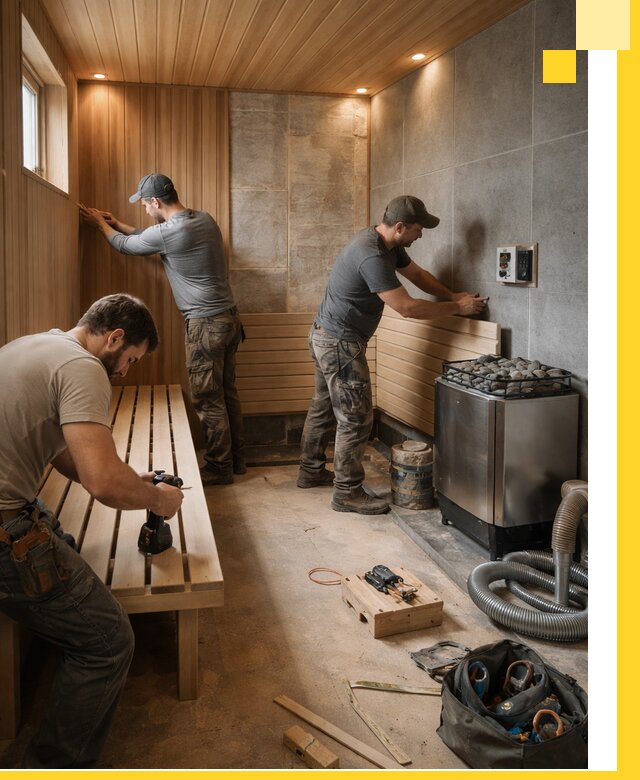 Сауны под ключ в Набережных Челнах, проектирование, строительство, отделка