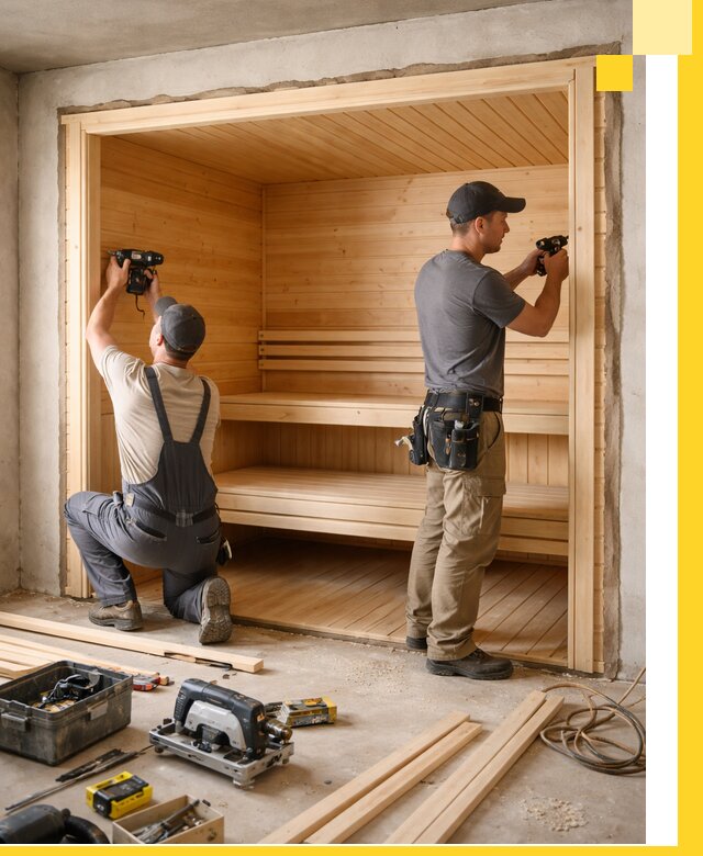 Монтаж саун под ключ в Набережных Челнах — проектирование и установка