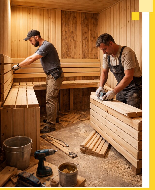 Профессиональный комплексный ремонт саун под ключ в Набережных Челнах