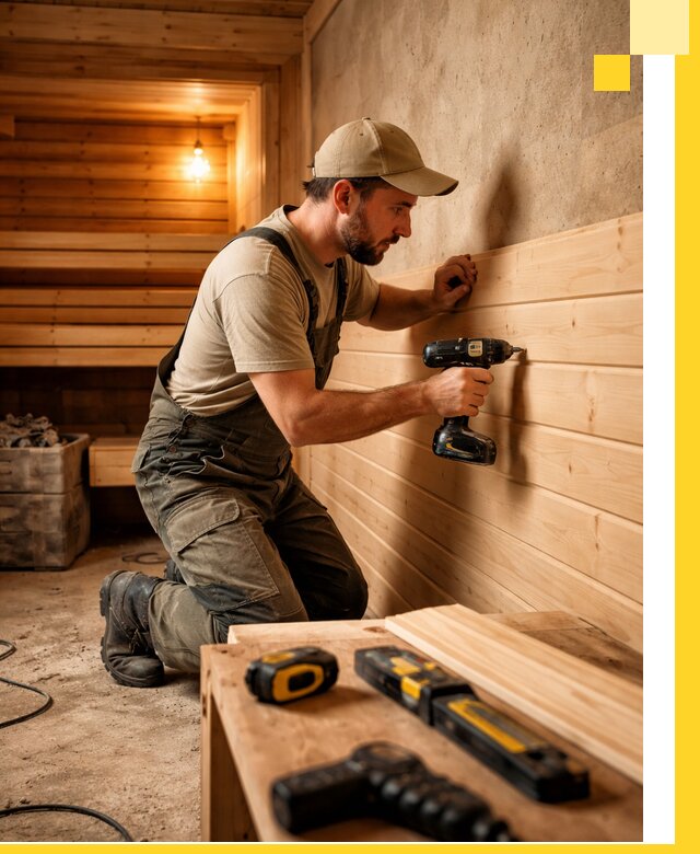 Профессиональная внутренняя отделка бани в Набережных Челнах под ключ