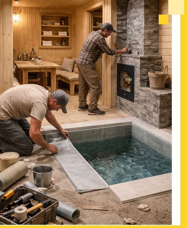 Строительство бань с комнатой отдыха под ключ в Набережных Челнах