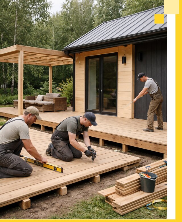 Строительство бань с террасой и бассейном под ключ в Набережных Челнах