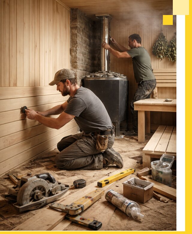 Полное строительство и оснащение парных под ключ в Набережных Челнах