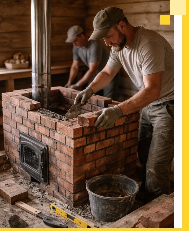 Кирпичные печи для бани под ключ в Набережных Челнах, проект и монтаж