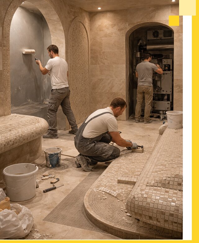 Строительство бани с хамамом и бассейном под ключ в Набережных Челнах