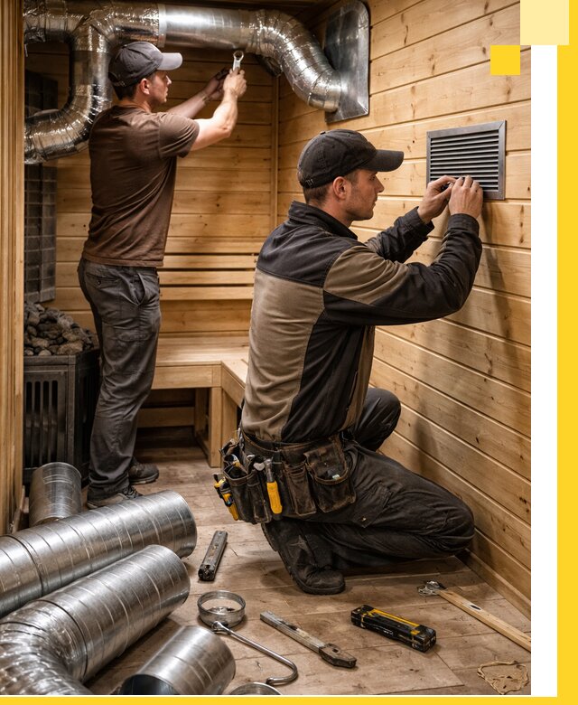 Проектирование и монтаж вентиляции бани в Набережных Челнах под ключ