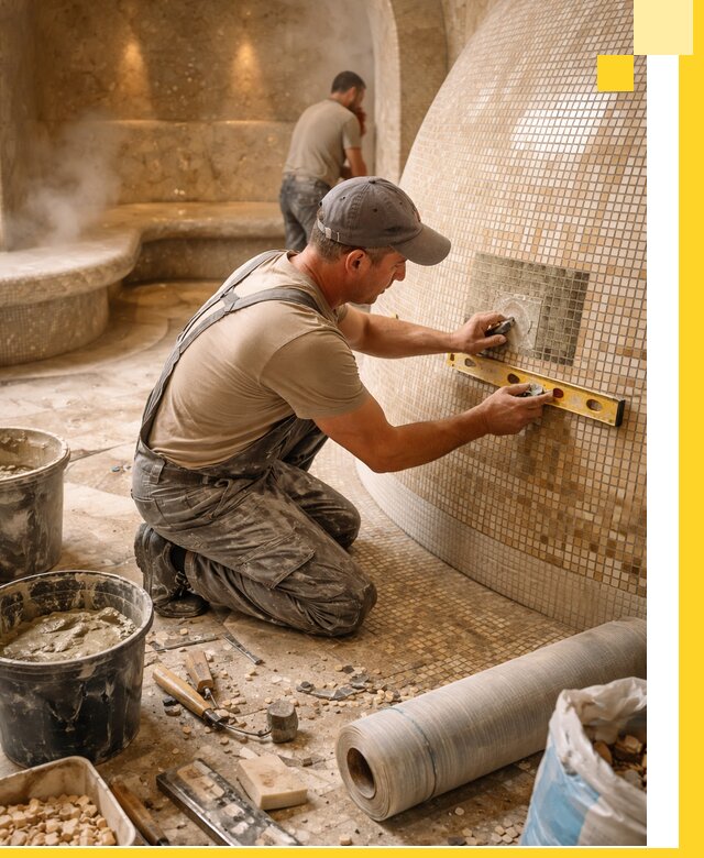 Хамам под ключ в Набережных Челнах: проектирование, строительство, отделка