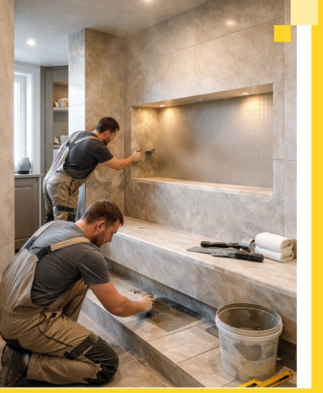 Профессиональное строительство хамама в квартире в Набережных Челнах