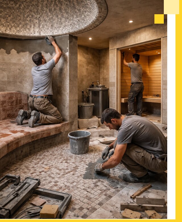 Проект и строительство хамама бани и сауны под ключ в Набережных Челнах