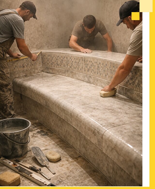 Изготовление и установка сидений для хамама в Набережных Челнах